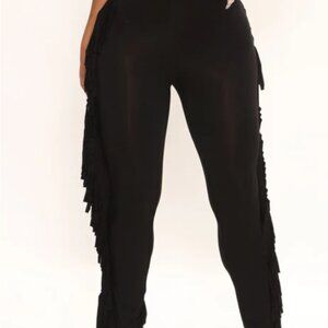 Black Fringe leggings